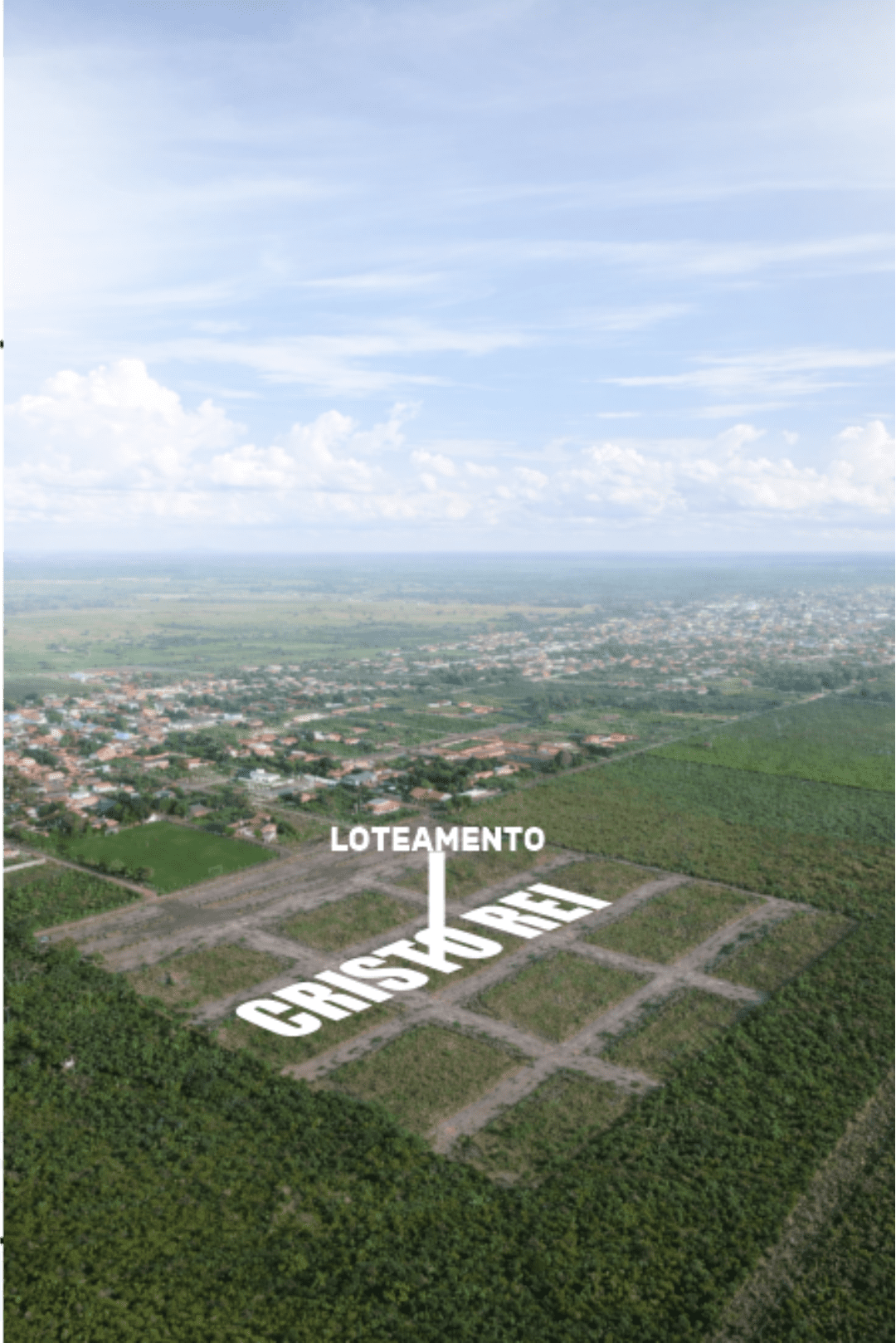 Vista aérea do loteamento Cristo Rei em Bom Jesus do Tocantins (PA), primeiro loteamento público entregue após 38 anos de emancipação