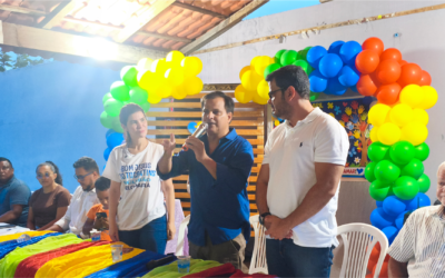 Nay Barbalho, João da Cunha Rocha, Marcelo Oliveira e Fátima Guimarães em encontro com mães de crianças autistas em Bom Jesus do Tocantins