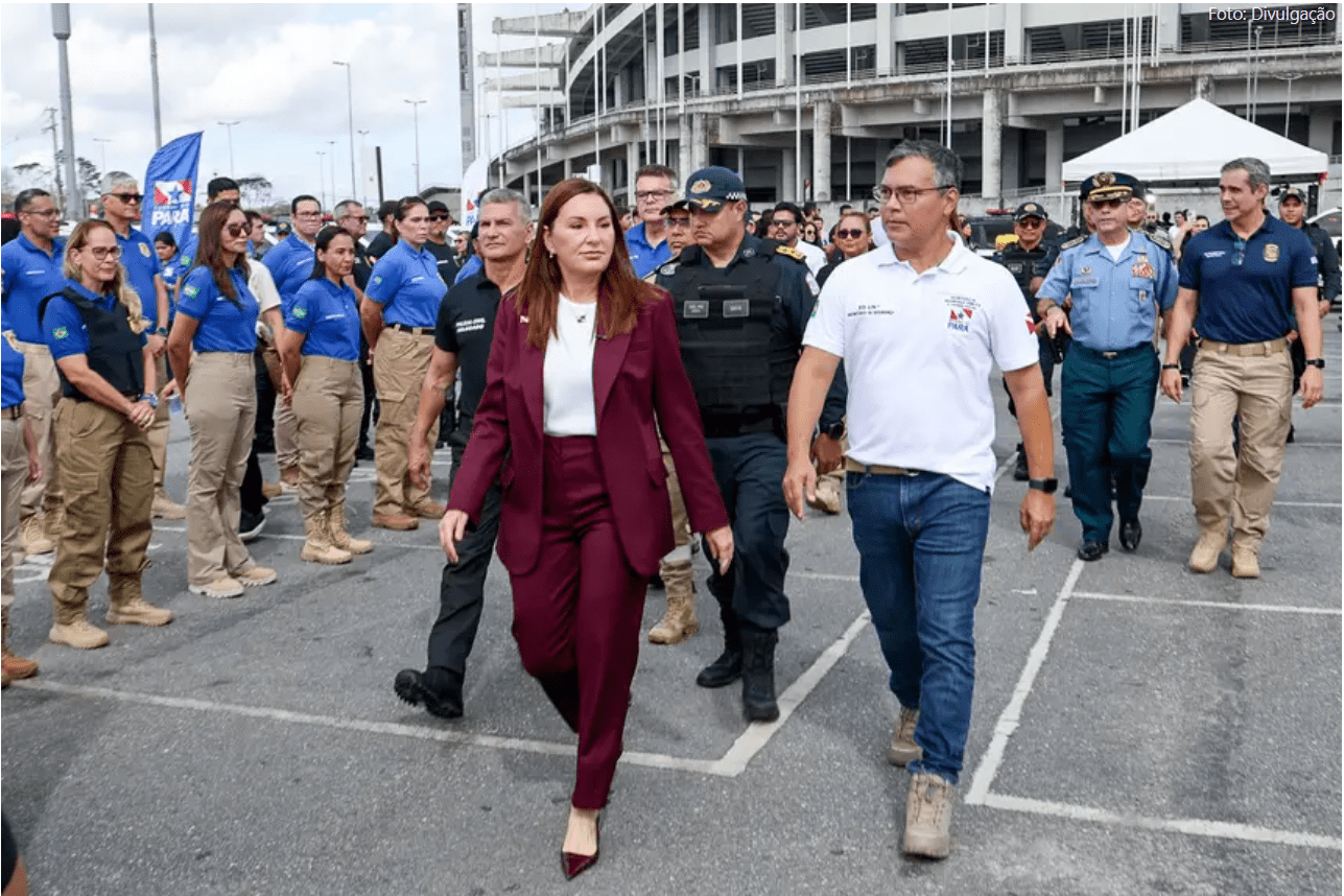 Governadora Hana Ghassan durante lançamento da operação Escudo Feminino no Pará.