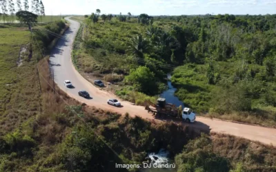 Trecho estreito da Ponte do Rio Bate Papo, na divisa entre Maranhão e Pará.